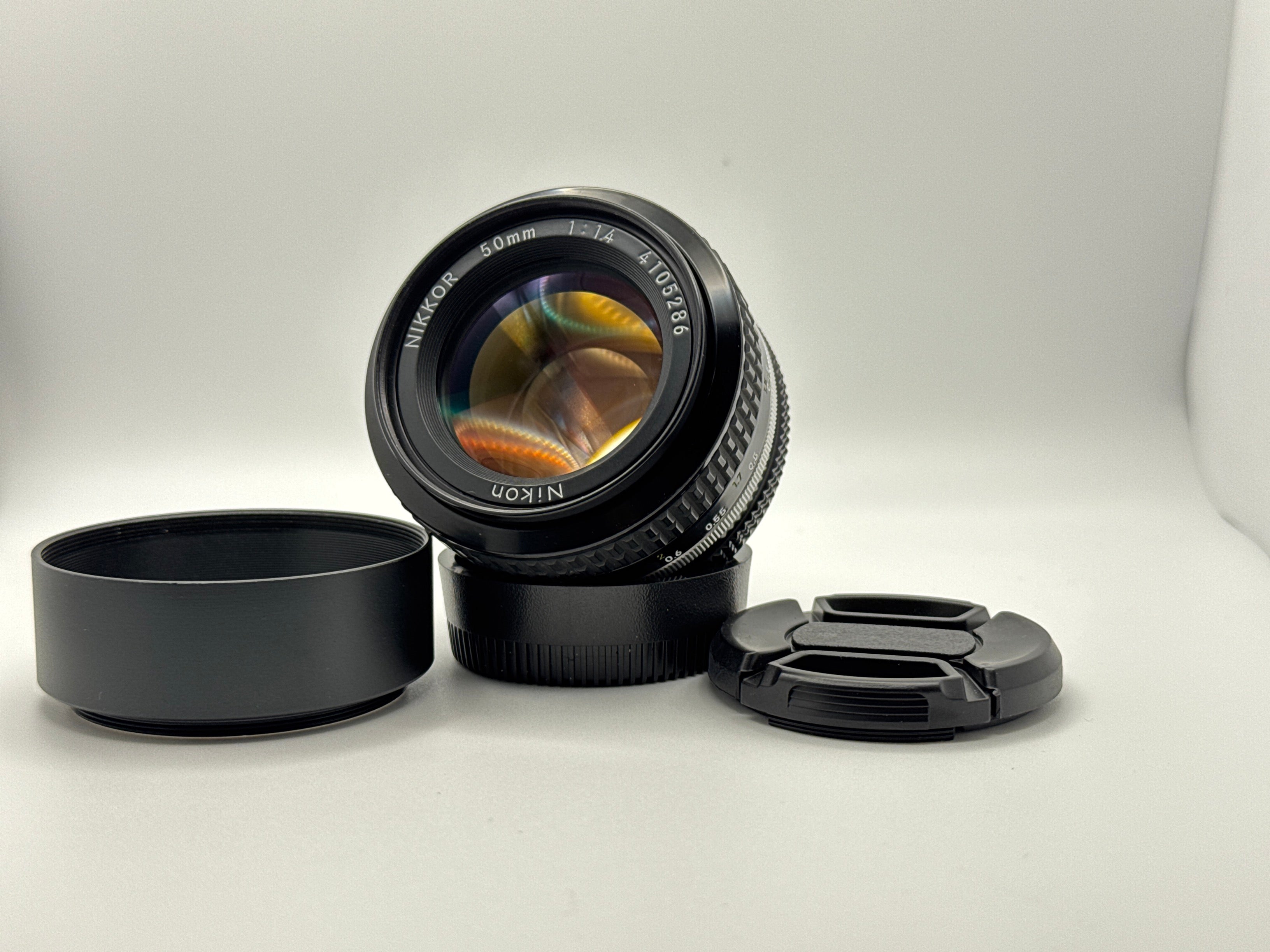 【美品】Nikon Ai 50mm f1.4 純正キャップ&フィルター付き MINT w/ hood ] Nikon Ai 50mm f1.4 lens from japan – Bamboo